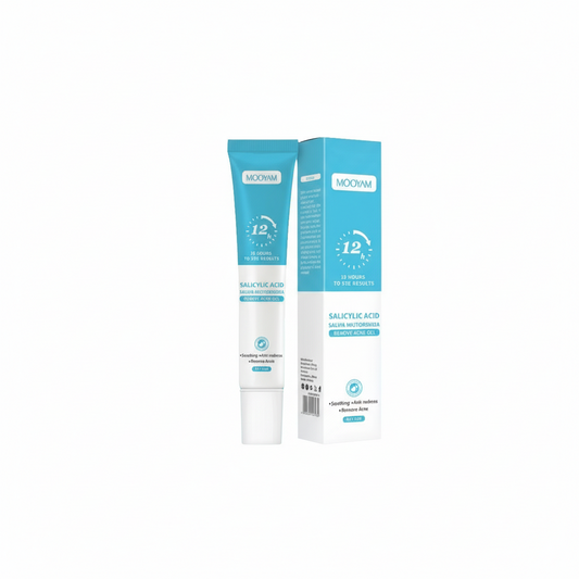 skincare product with tube and box on a white background